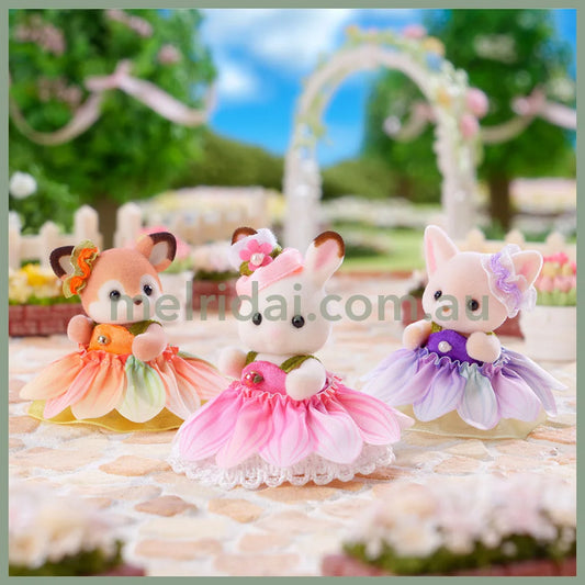 【JP】Sylvanian Families | Baby Trio Deer Rabbit Fennec (Flower Dress)