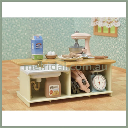 【JP】Sylvanian Families | Furniture Island Kitchen Set W130 x H145 x D60 mm
