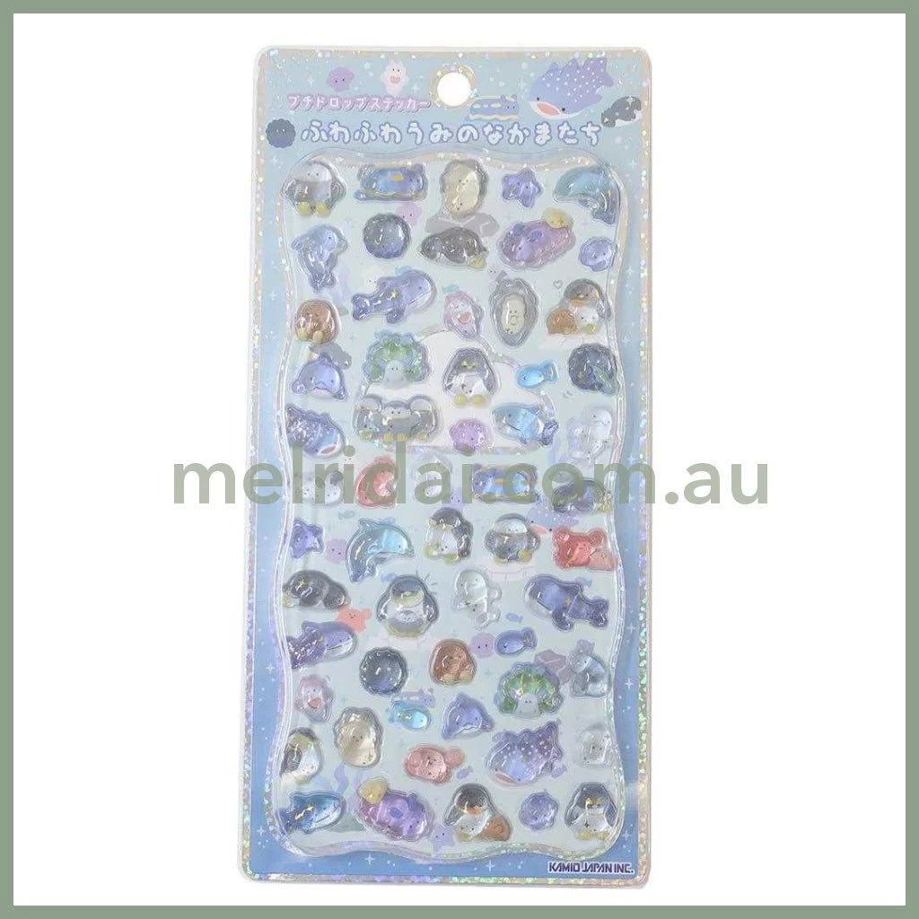 Kamio Japan | 3D Puffy Stickers Die-cut Pop Seal H205×W95×D6mm (Sea Friend)