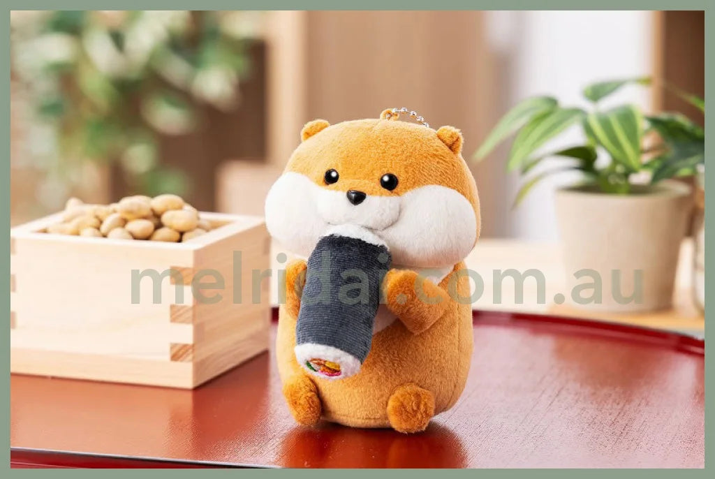 Kawaiiusono Kawauso | Cute Lie Otter Mascot Holder H105×W72×D110Mm 小玩笑小水獭 吃寿司挂件/包挂/钥匙链