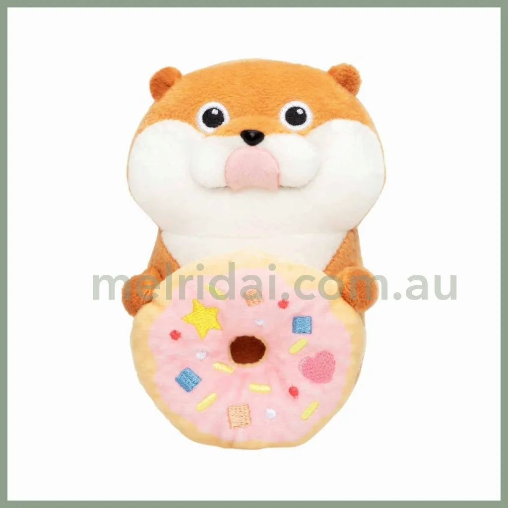 Kawaiiusono Kawauso | Cute Lie Otter Plush Doll H120×W75×D110Mm 小玩笑小水獭 甜甜圈 小玩偶/公仔/桌面装饰