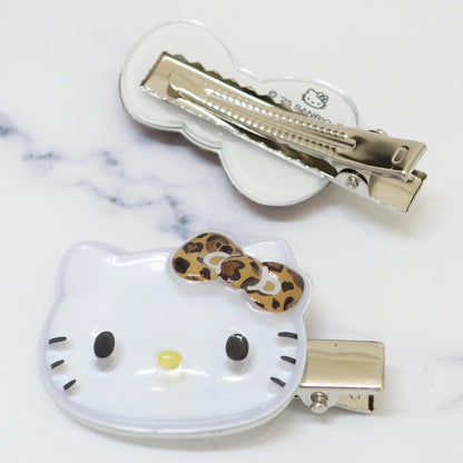 SANRIO | Hello Kitty Hair Accessory Puffy Hair Clip 47x32x9mm (Leopard Print)