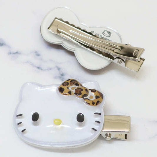 SANRIO | Hello Kitty Hair Accessory Puffy Hair Clip 47x32x9mm (Leopard Print)