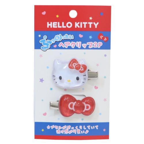 SANRIO | Hello Kitty Hair Accessory Puffy Hair Clip 47x32x9mm (Red)