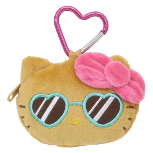 SANRIO | Hello Kitty Mascot Coin Case Keychain 95×75×30mm (Tan Swimsuit Party Sunglasses)