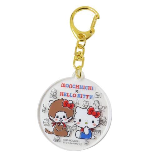 Monchhichi × Sanrio | Acrylic Keychain Keyring 4.9 X 4.3 1.0Cm (Hello Kitty)