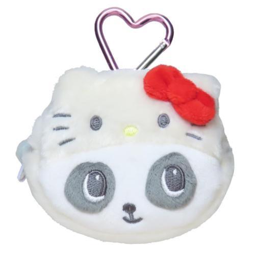 SANRIO x Marimo Craft Panshell | Hello Kitty Face Mini Pouch with Carabiner 90x80x25mm