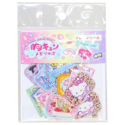 SANRIO | Die cut Flake Seal Sticker Pack A 95×126mm (Heart pounding Memories Heisei Retro Purikura Photo Style)