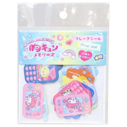 SANRIO | Die cut Flake Seal Sticker Pack B 95×126mm (Heart pounding Memories Heisei Retro Characers Mobile Style & Game
