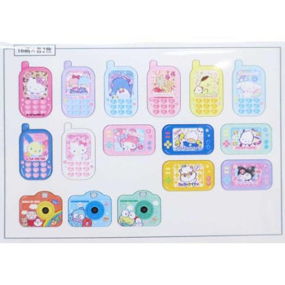 SANRIO | Die cut Flake Seal Sticker Pack B 95×126mm (Heart pounding Memories Heisei Retro Characers Mobile Style & Game