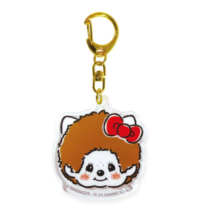 Monchhichi × Sanrio | Acrylic Keychain Keyring 4.9 X 4.3 1.0Cm (Hello Kitty)
