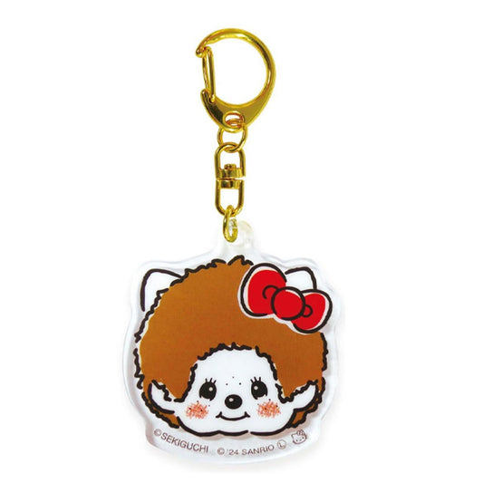 Monchhichi × Sanrio | Acrylic Keychain Keyring 4.9 X 4.3 1.0Cm (Hello Kitty)