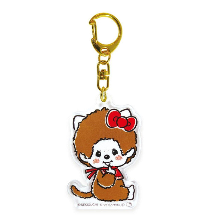 Monchhichi × Sanrio | Acrylic Keychain Keyring 4.9 X 4.3 1.0Cm (Sitting)