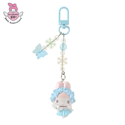 SANRIO | Keychain Phone Charm My Melody Snow Ver. W3.5 x H11 x D2 cm (My Melody 50th Anniversary)