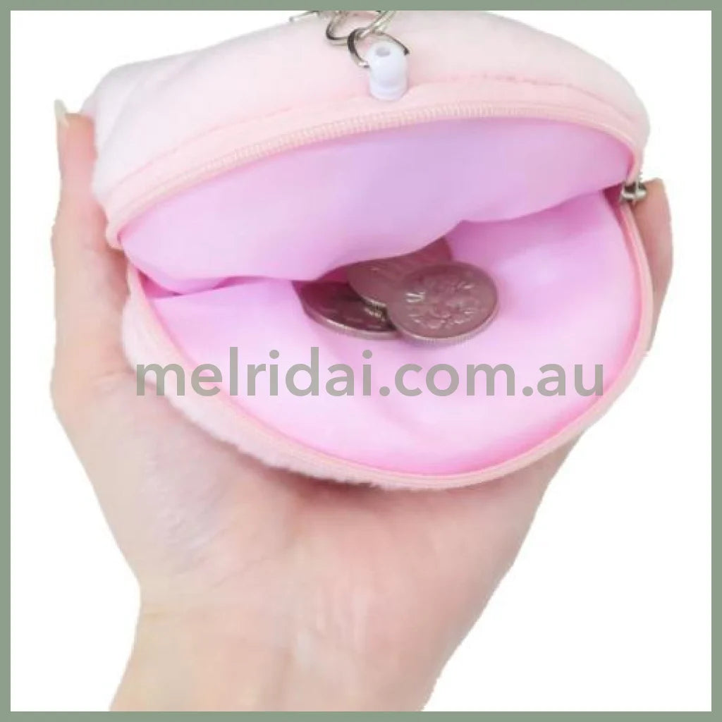 Kirby | Plush Pass Case Pouch with Reel Keychain 128×40mm (Face Smile)