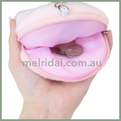 Kirby | Plush Pass Case Pouch with Reel Keychain 128×40mm (Face Smile)