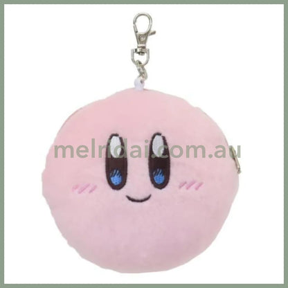 Kirby | Plush Pass Case Pouch with Reel Keychain 128×40mm (Face Smile)
