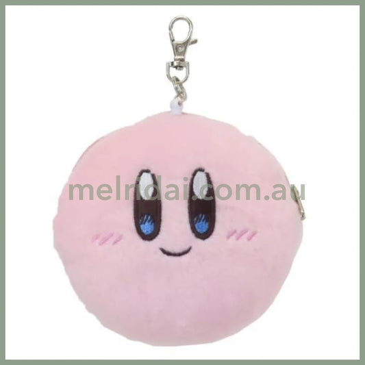 Kirby | Plush Pass Case Pouch with Reel Keychain 128×40mm (Face Smile)