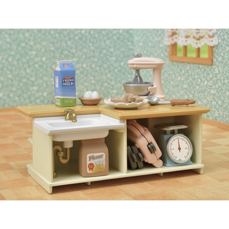 【JP】Sylvanian Families | Furniture Island Kitchen Set W130 x H145 x D60 mm