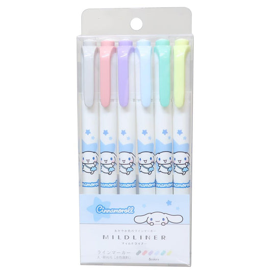 Zebra x Sanrio | Mildliner Double-Sided Highlighter Set 142×Φ12mm (Cinnamoroll - Star)
