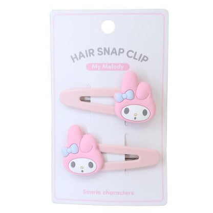 Sanrio | Face-Shaped Hair Snap Clip Set Of 2 My Melody (Smile)