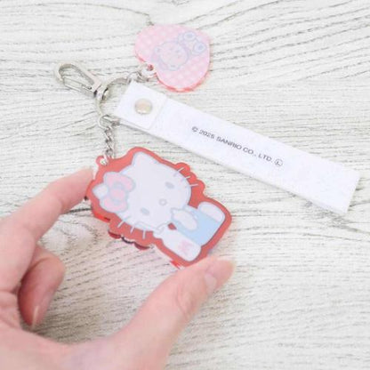 SANRIO | Glitter Tag Keychain 70×145×5mm (Hello Kitty & Tiny Chum)
