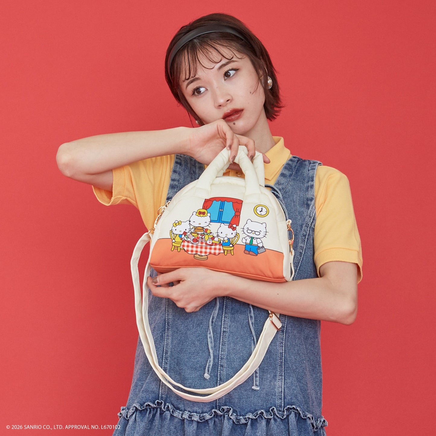SANRIO x ACCOMMODE | Hello Kitty Puff Boston Bag 180x240x100mm