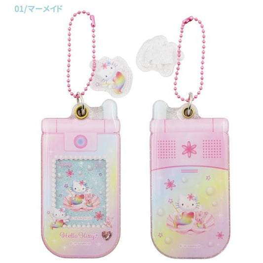 SANRIO | Hello Kitty Slide Flip Phone Keychain 45×7×90mm (Mermaid)