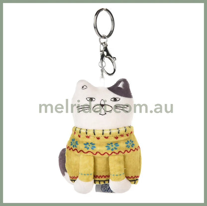 Kuruguru | Puffmochi Cat Plush Keychain with ball chain Mascot Holder 10.5 x 8 cm (Nekozegawa)