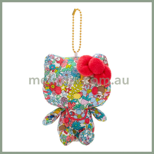 Liberty Fabrics X Sanrio | Hello Kitty Mascot Holder Keychain 9×5.5×13.5Cm (50Th Anniversary)