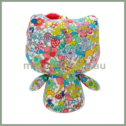 Liberty Fabrics X Sanrio | Hello Kitty Mascot Holder Keychain 9×5.5×13.5Cm (50Th Anniversary)