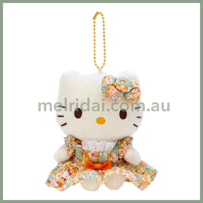Liberty Fabrics X Sanrio | Hello Kitty Mascot Holder Keychain 9×5.5×13.5Cm (50Th Anniversary)