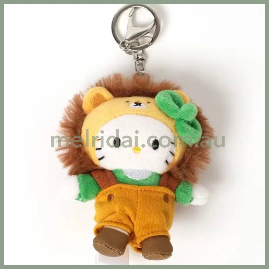 【Limit 1 / Customer】Me% x Hello Kitty | Mini Mascot Holder Plush Keychain 13cm 4th Ver. (Lion)