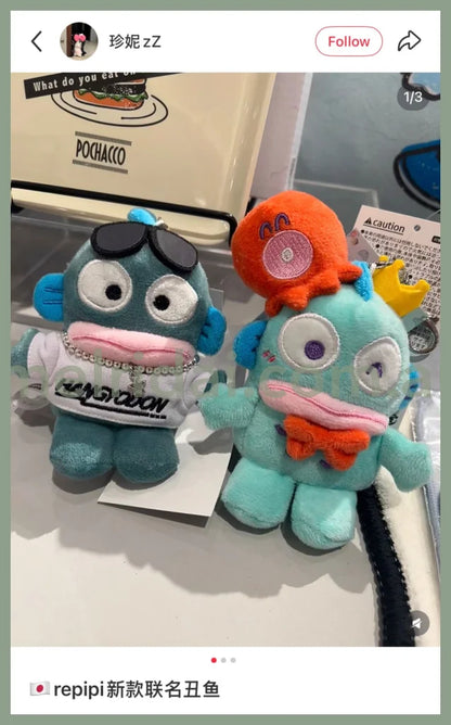 【Limit 1/customer】SANRIO x St. | Hangyodon Mascot Holder Plush Keychain 10cm Approx.