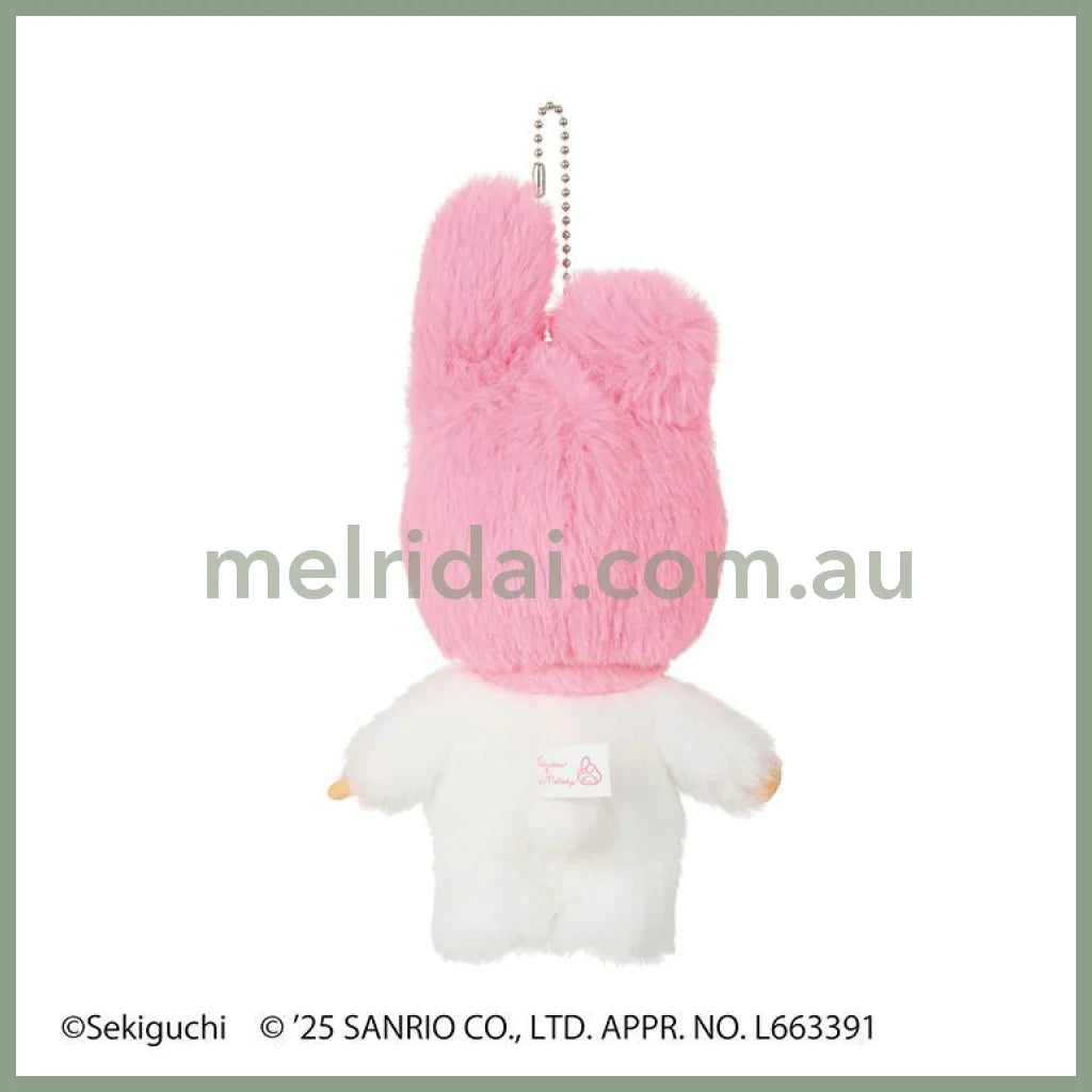 Monchhichi x Sanrio | Plush Keychain Bag Charm Mascot Holder 180x110x60mm (Chimtan x My Melody)