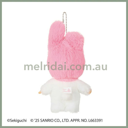 Monchhichi x Sanrio | Plush Keychain Bag Charm Mascot Holder 180x110x60mm (Chimtan x My Melody)