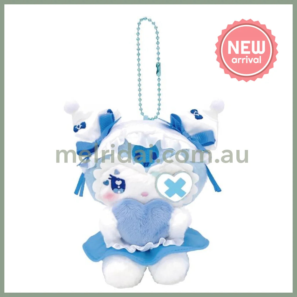 【Limit 1】SANRIO x MU DOLLY MIX | Kuromi Blue Mascot Holder Bag Charm Plush Keychain 110x105x60mm
