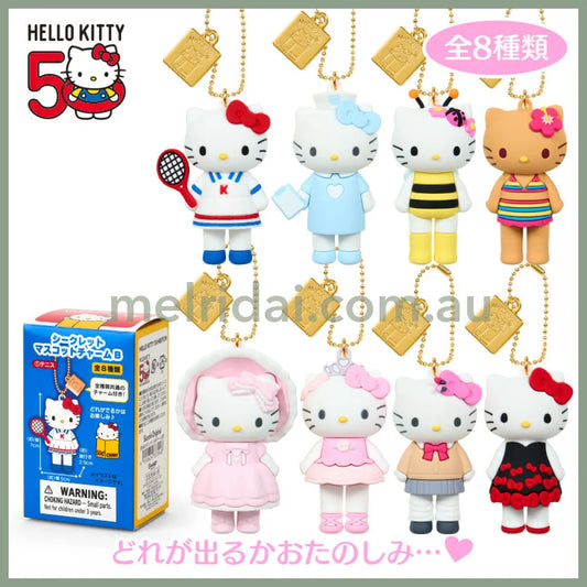 SANRIO | Hello Kitty Style up Long Leg Secret Mascot Keychain B Ver. 5.5×4.2×9.1cm (50th Anniversary Hello Kitty - Red)