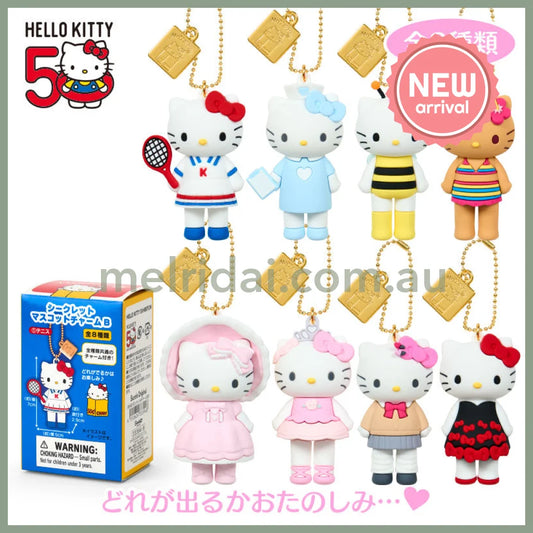 SANRIO | Hello Kitty Style up Long Leg Secret Mascot Keychain B Ver. 5.5×4.2×9.1cm (50th Anniversary Hello Kitty - Red)