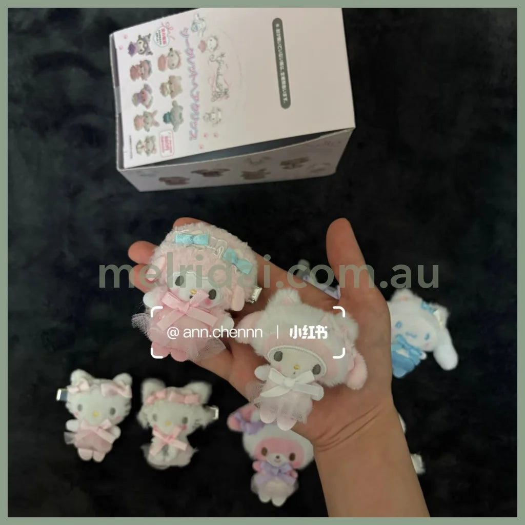 【Limit 3/customer】SANRIO | Secret Hair Clip Blind Box 9.4 x 9.1 x 2.3cm (White Cat Ballerina)