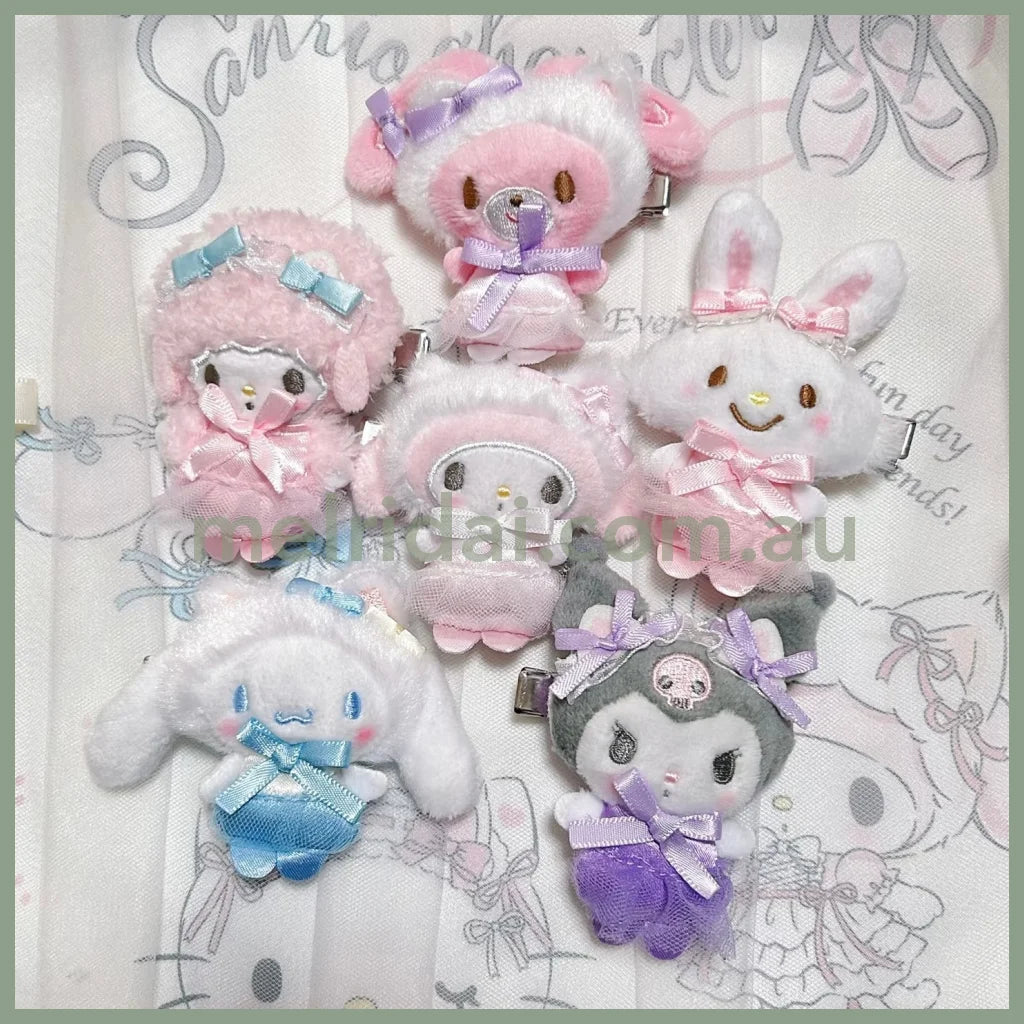 【Limit 3/customer】SANRIO | Secret Hair Clip Blind Box 9.4 x 9.1 x 2.3cm (White Cat Ballerina)