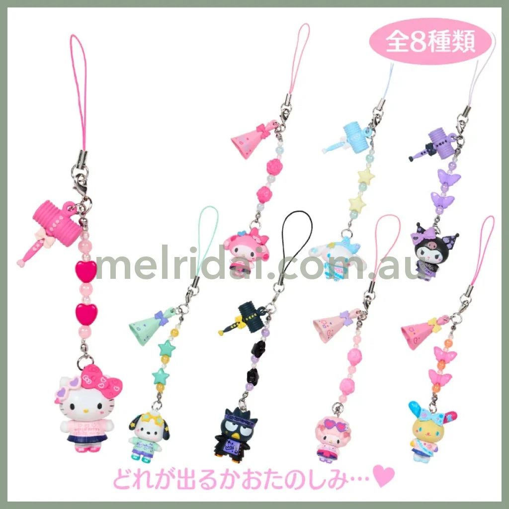 【Limit 3 /customer】Sanrio | Secret Phone Strap Charm Keychain Blind Box 12.3×12.3×7.2cm (Academy Kirameki Festival
