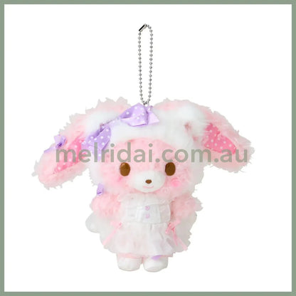 【Limite 1/customer】SANRIO | Bonbonribbon Mascot Holder Plush Keychain 15.4 x 12.2 x 6.8cm (White Cat Ballerina)