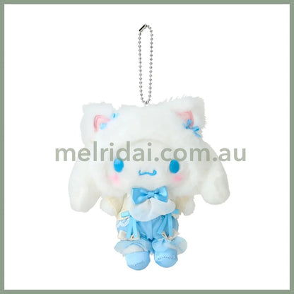 【Limite 1/customer】SANRIO | Cinnamoroll Mascot Holder Plush Keychain 15.4 x 12.2 x 6.8cm (White Cat Ballerina)
