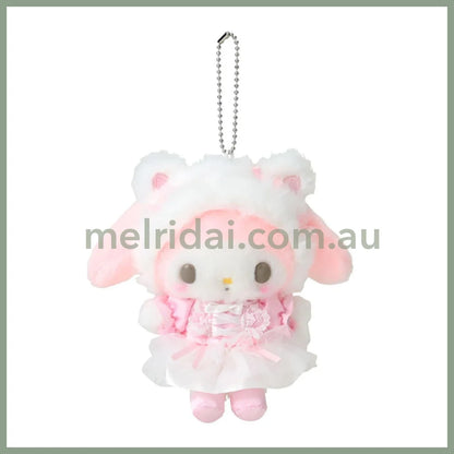 【Limite 1/customer】SANRIO | My Melody Mascot Holder Plush Keychain 15.4 x 12.2 x 6.8cm (White Cat Ballerina)