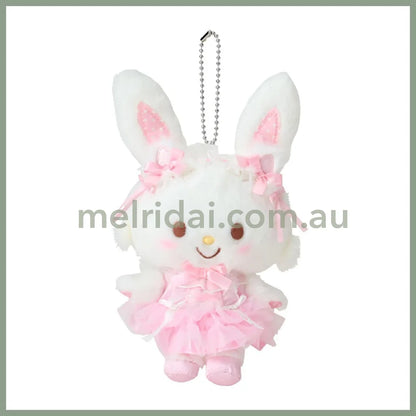 【Limite 1/customer】SANRIO | WishMeMell Mascot Holder Plush Keychain 15.4 x 12.2 x 6.8cm (White Cat Ballerina)