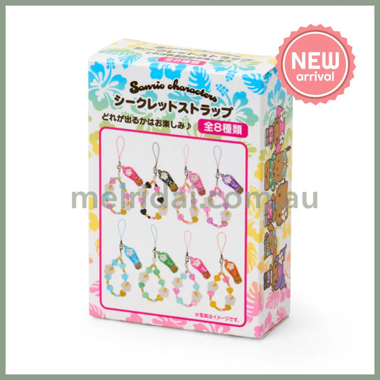 【Limite 3 / customer】SANRIO | Secret Tanned Phone Charm Keychain Sandal Charm Blind Box 5.4×2.5×7.8cm (Endless Summer