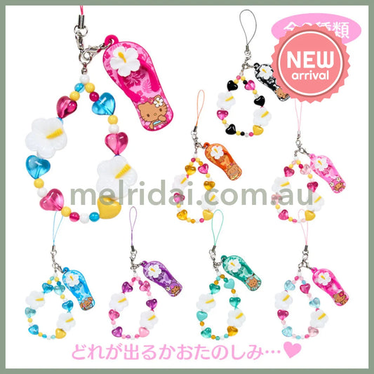 【Limite 3 / customer】SANRIO | Secret Tanned Phone Charm Keychain Sandal Charm Blind Box 5.4×2.5×7.8cm (Endless Summer