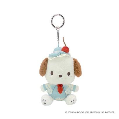 SANRIO | Pochacco Mascot Holder Bag Charm Keychain 130x145x60mm (Sky Blue Cherry Cake)