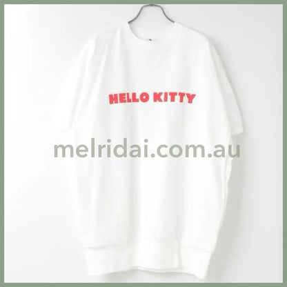 Lowrys Farm | Hello Kitty Big Pullover White F Size (Length 79Cm)